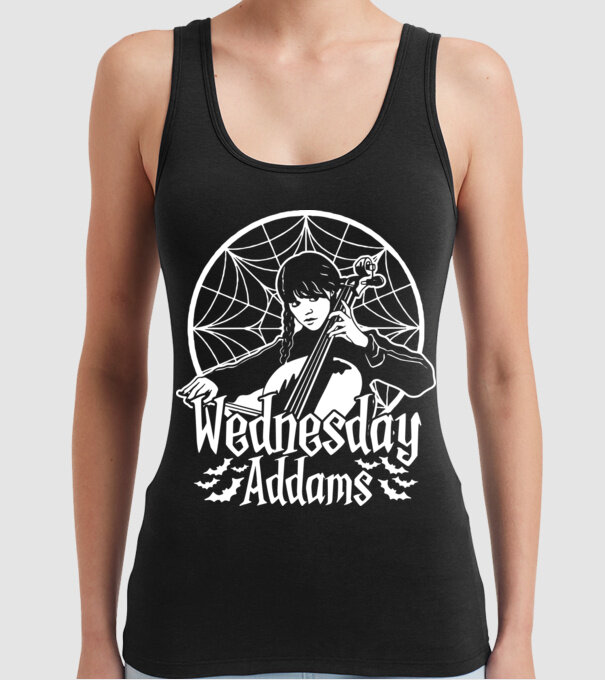 Wednesday Window model negru pe tricou