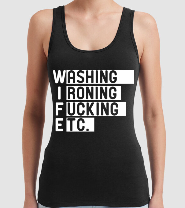WIFE model negru pe tricou