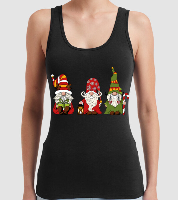 Xmas gnomes 2 model negru pe tricou