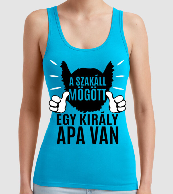 În spatele acestei bărbi se află un tată cool model turcoaz pe tricou