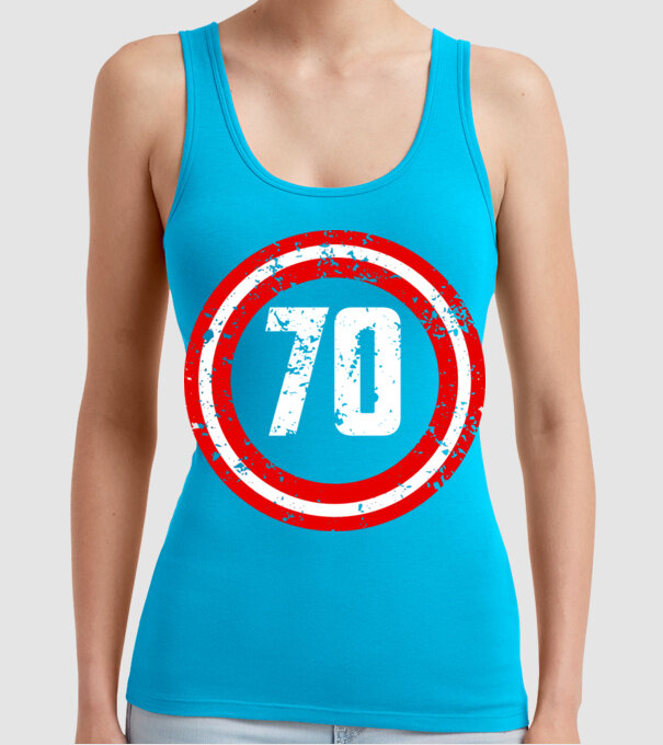 Birthday captain 70 Years old model turcoaz pe tricou