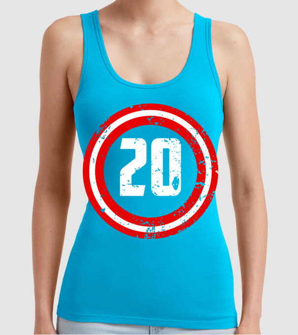 Birthday captain 20 Years old model turcoaz pe tricou