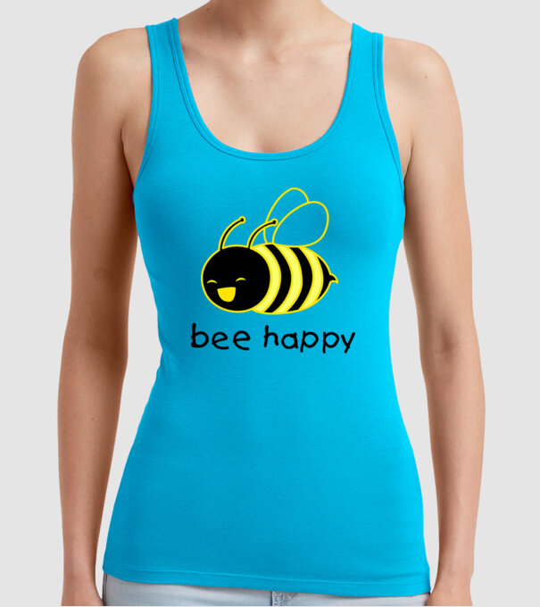 bee happy model turcoaz pe tricou