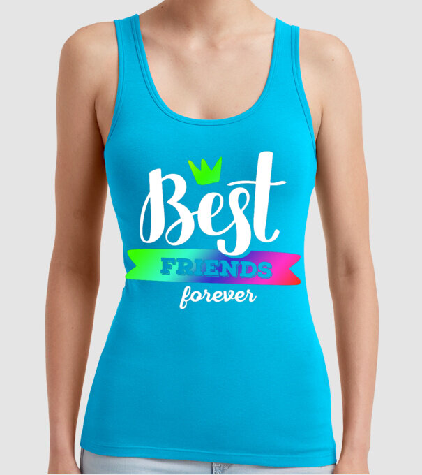 Best friends forever model turcoaz pe tricou