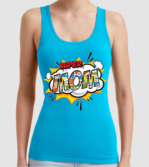 Comic Mom model turcoaz pe tricou