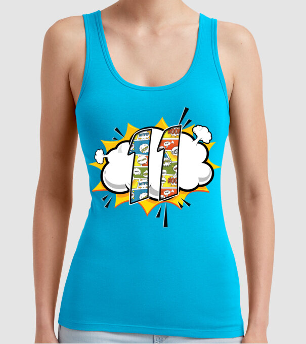 Birthday Comic Number 11 model turcoaz pe tricou