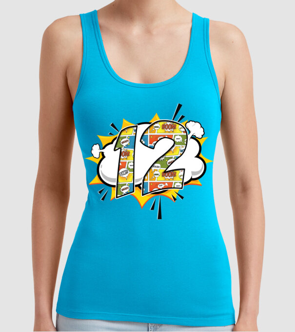 Birthday Comic Number 12 model turcoaz pe tricou