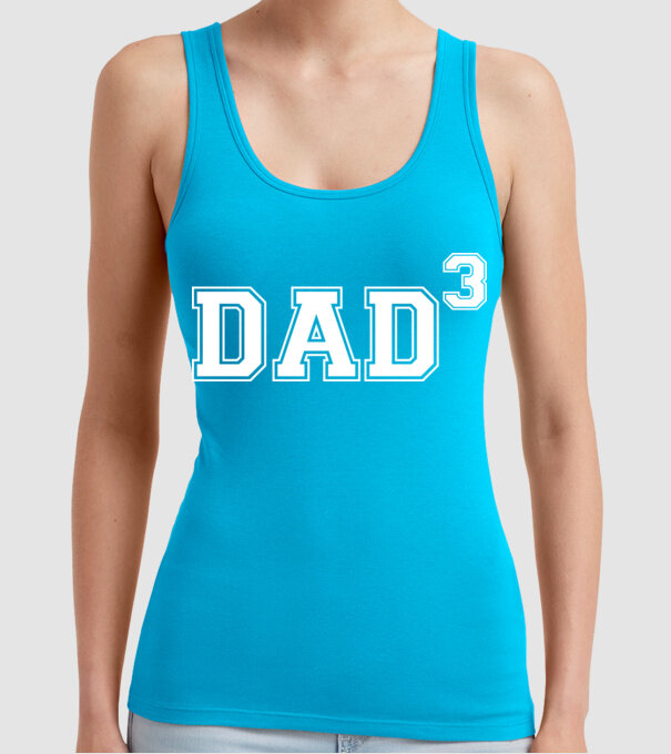 Dad for three model turcoaz pe tricou