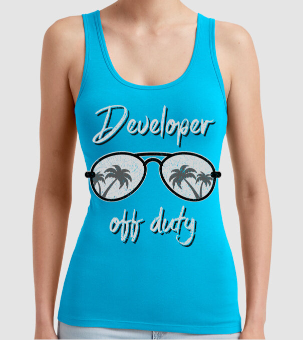 Developer off duty model turcoaz pe tricou
