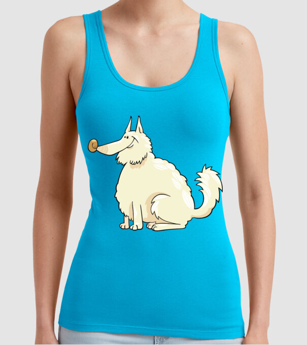 Dog silhouette model turcoaz pe tricou