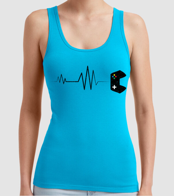 Gamer Ritm cardiac model turcoaz pe tricou
