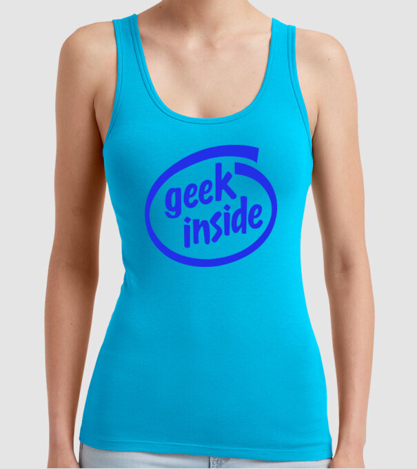 Geek inside model turcoaz pe tricou