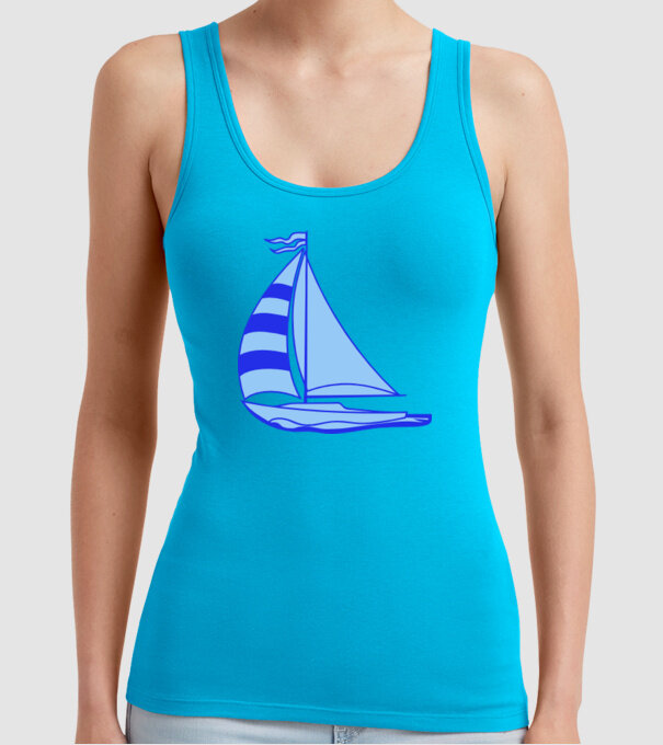 Vapor model turcoaz pe tricou