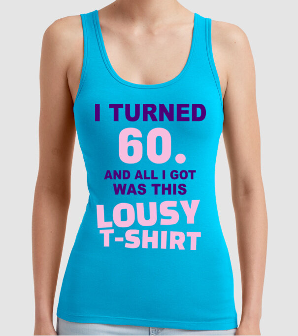Lousy T-shirt 60 model turcoaz pe tricou