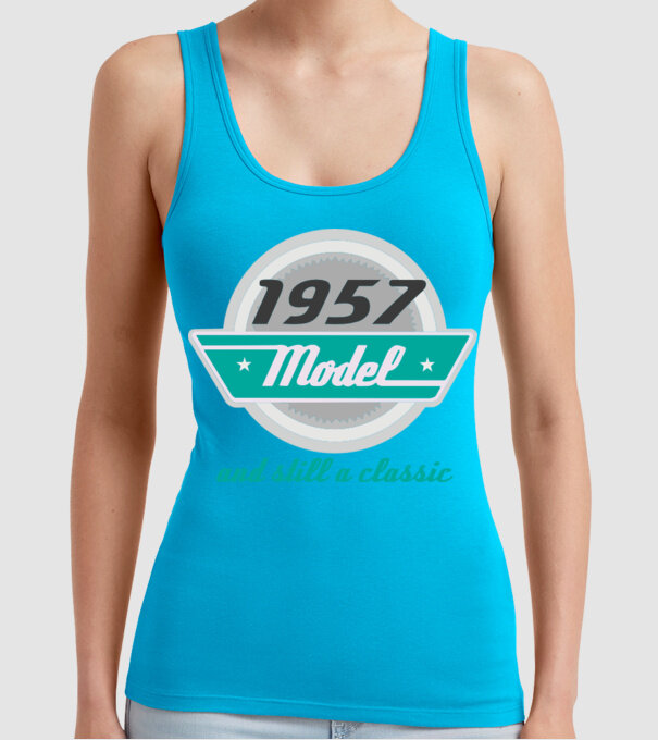 Model and still a classic - 1957 model turcoaz pe tricou