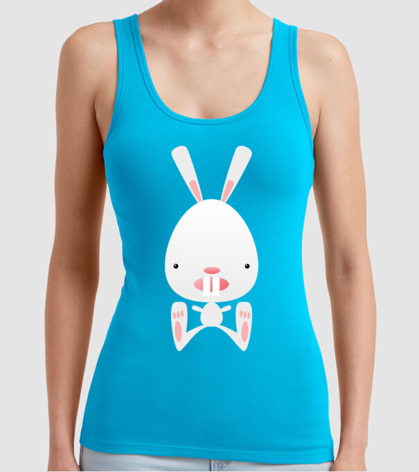 iepuraș model turcoaz pe tricou