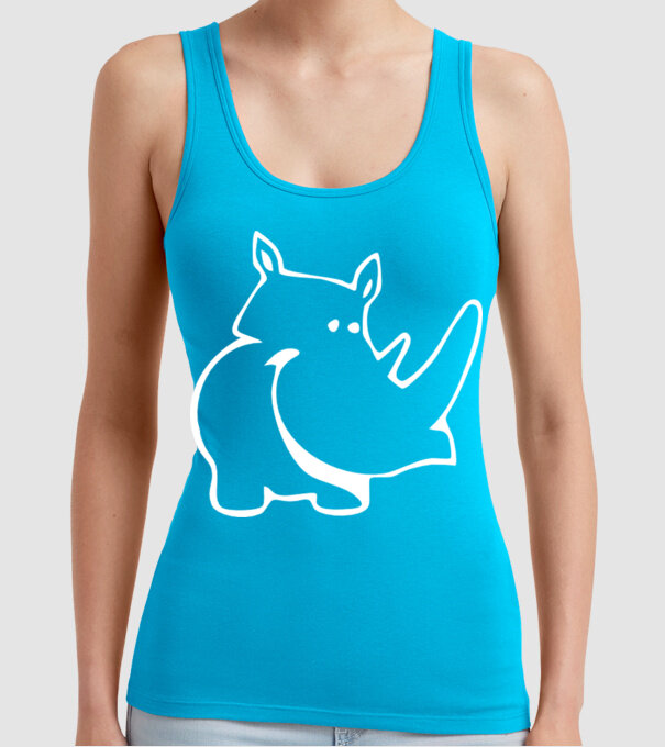 Rinocer model turcoaz pe tricou