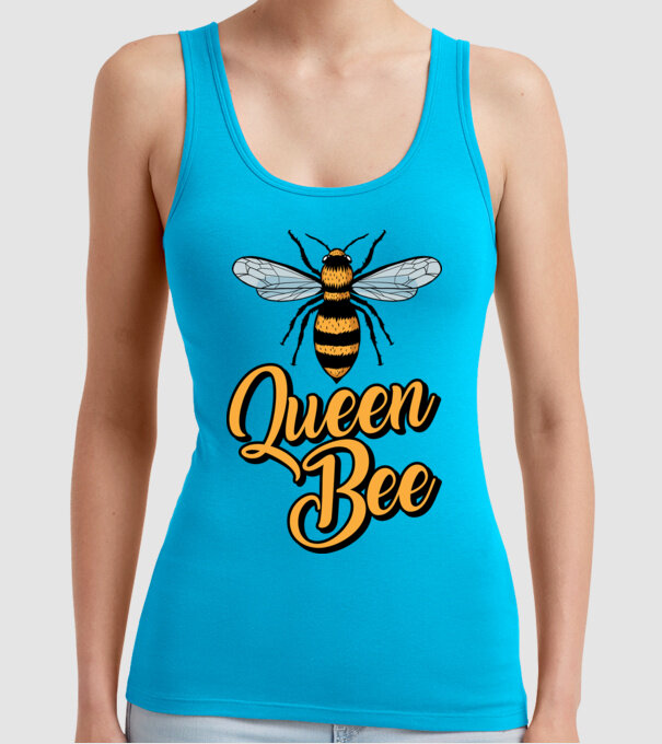 Queen Bee model turcoaz pe tricou