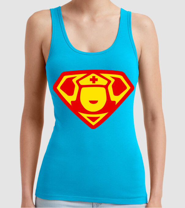 super nurse model turcoaz pe tricou
