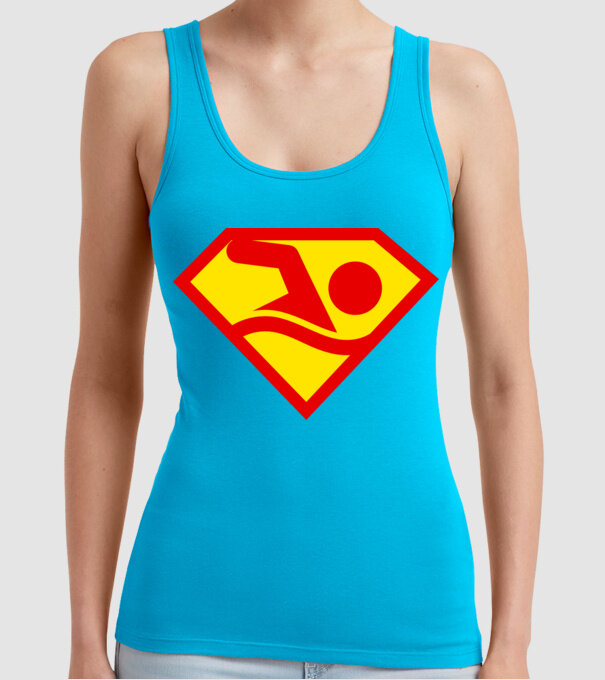 Supersportiv ÎNOTĂTOR model turcoaz pe tricou