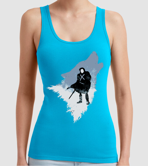 The Wolf model turcoaz pe tricou