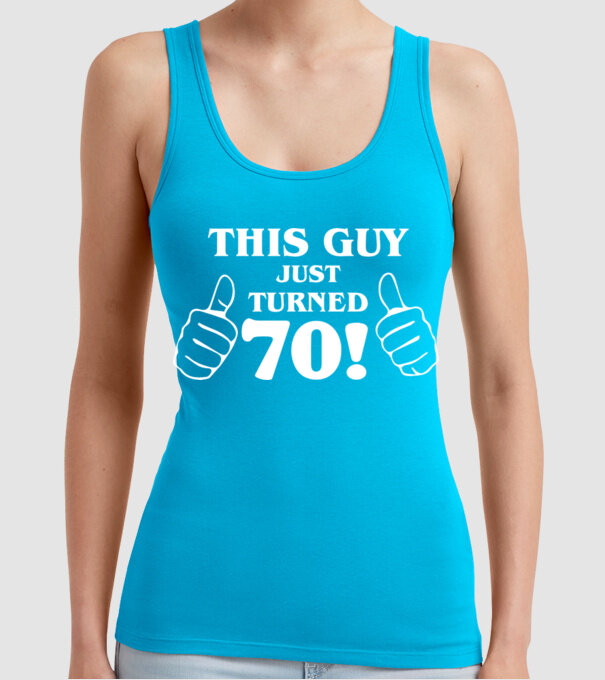 This guy just turned - 70 model turcoaz pe tricou