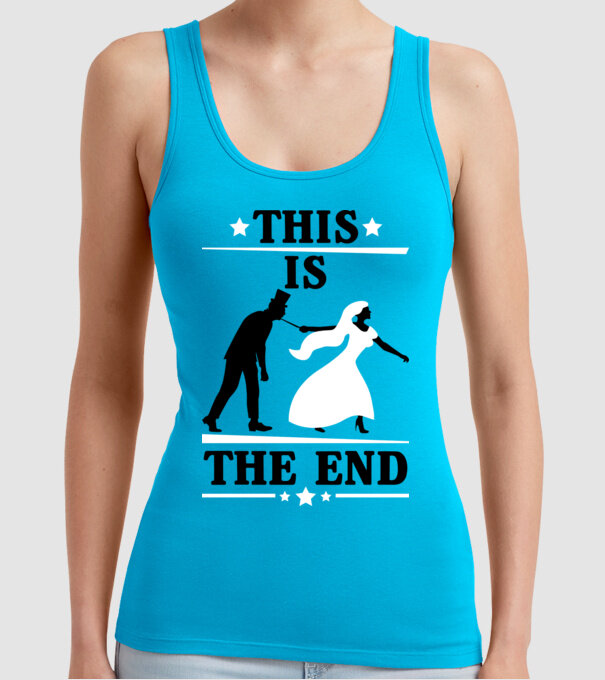 this is the end model turcoaz pe tricou