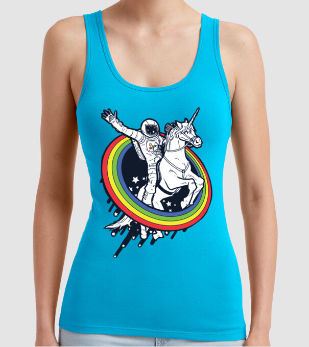 Unicorn Spaceman model turcoaz pe tricou
