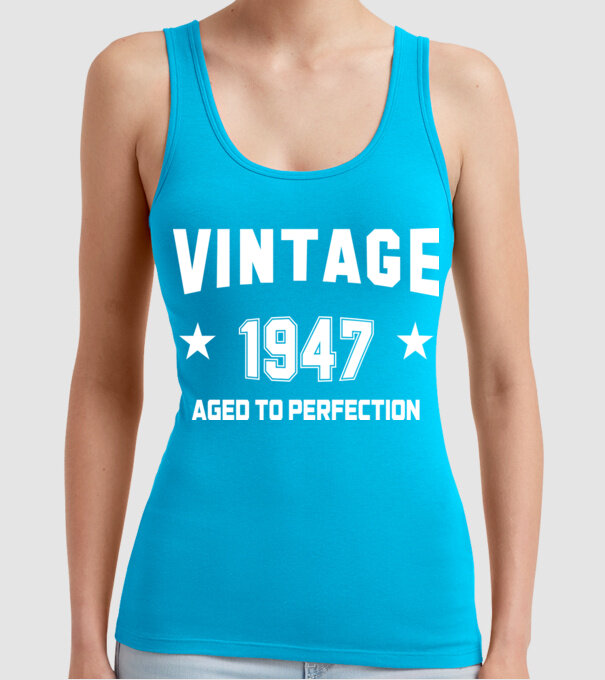Vintage - 1947 model turcoaz pe tricou