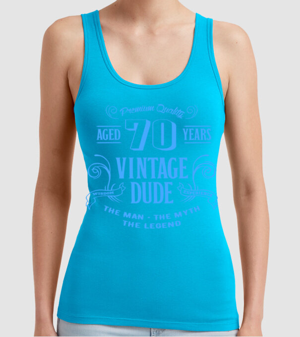 Vintage Dude - 70 model turcoaz pe tricou