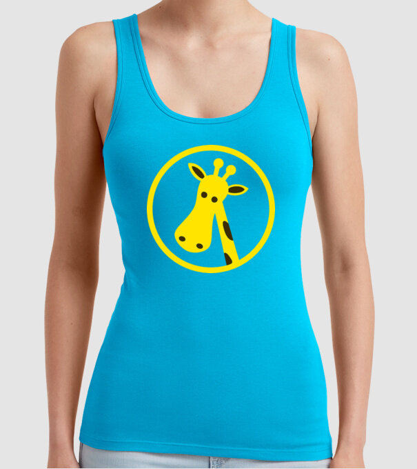 Girafă model turcoaz pe tricou