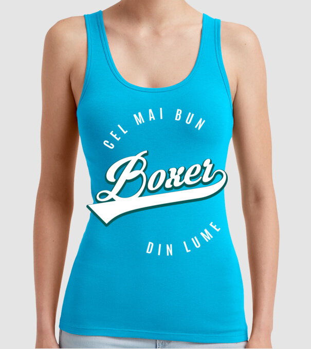 Cel mai bun boxer din lume model turcoaz pe tricou