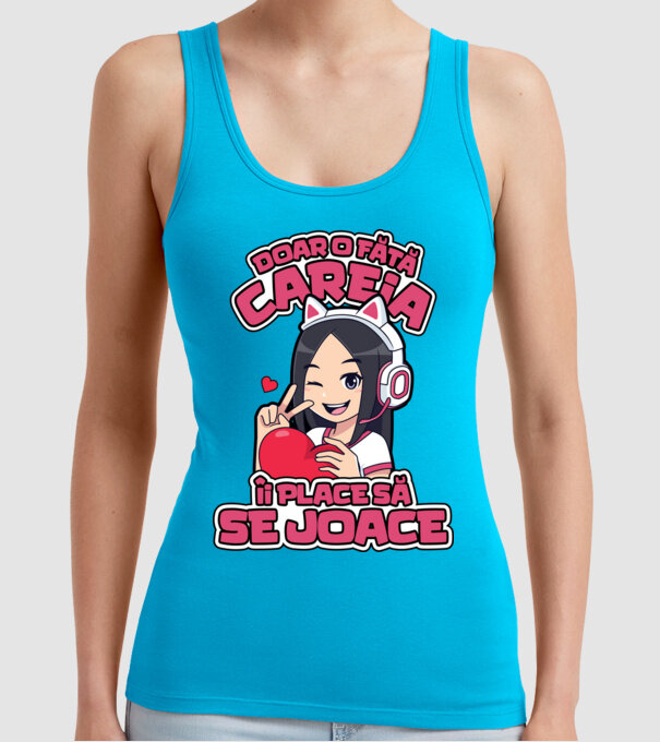 doar o fată căreia îi place să se joace model turcoaz pe tricou