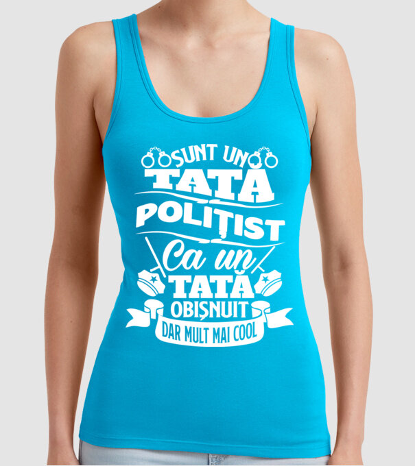 Sunt un tată polițist model turcoaz pe tricou