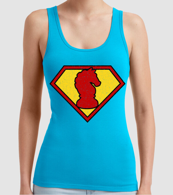 SuperChess cal de șah model turcoaz pe tricou