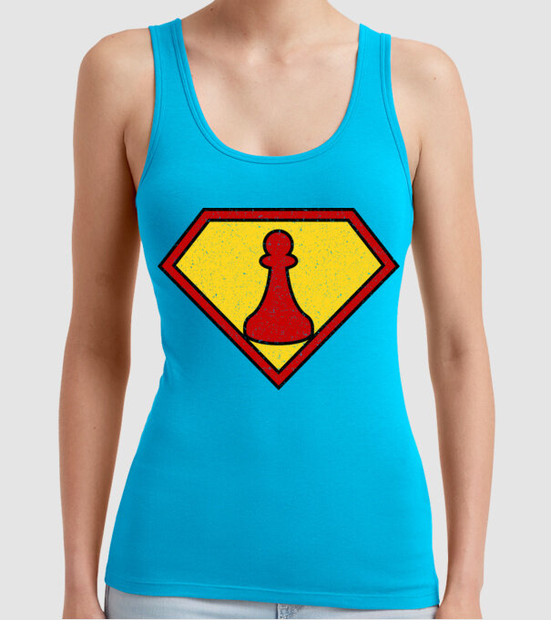 SuperChess pion de șah model turcoaz pe tricou
