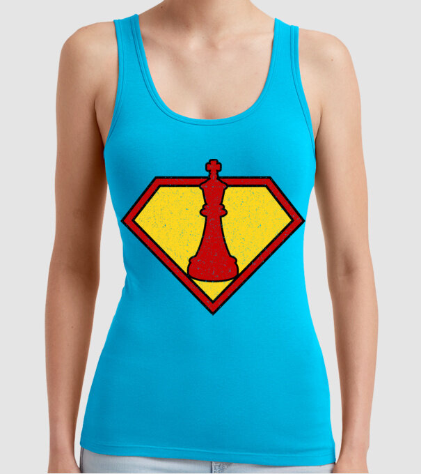 SuperChess rege model turcoaz pe tricou