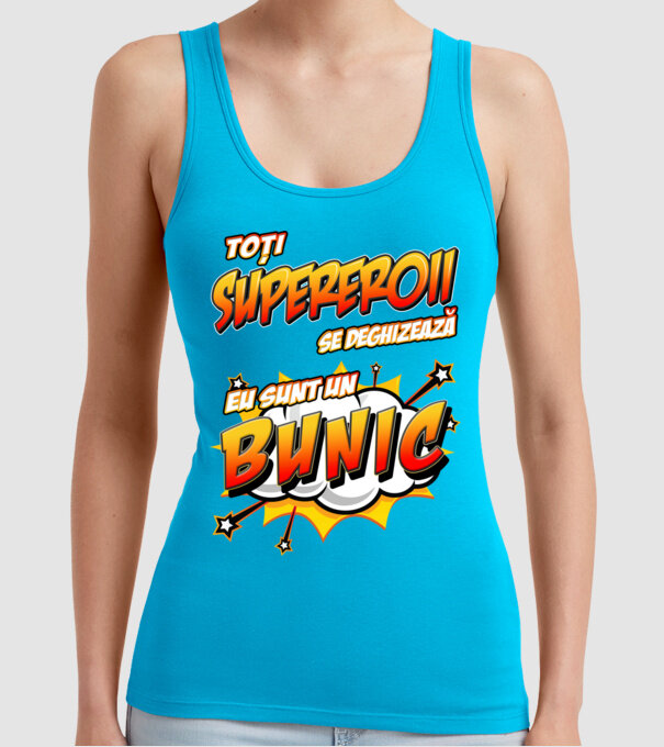Toți supereroii se deghizează, eu sunt un bunic model turcoaz pe tricou