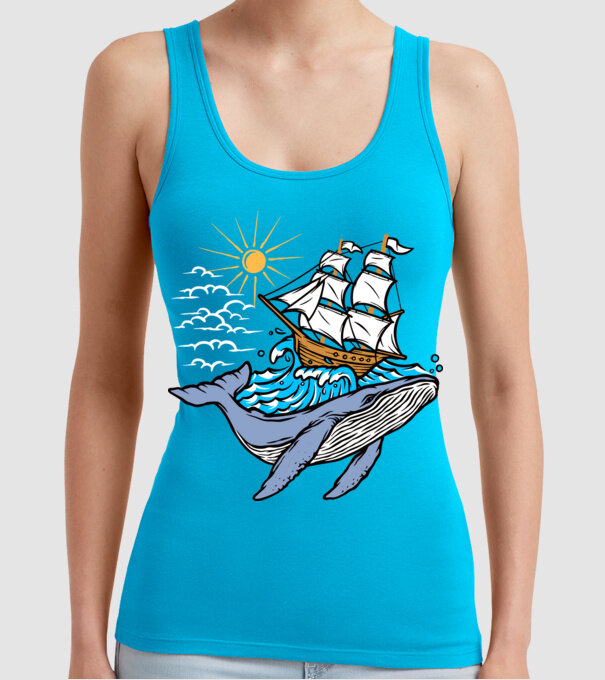 Vapoare model turcoaz pe tricou