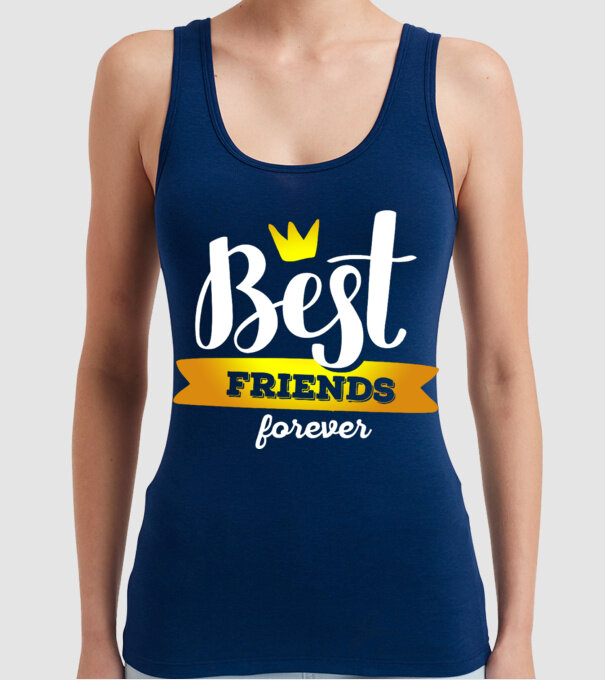 Best friends forever model albastru închis pe tricou