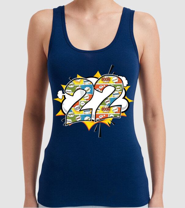 Birthday Comic Number 22 model albastru închis pe tricou