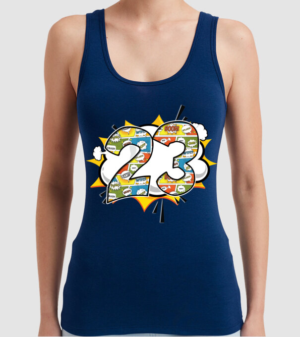 Birthday Comic Number 23 model albastru închis pe tricou
