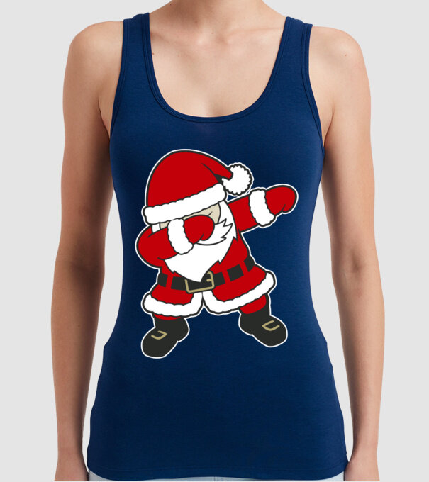 Dabbing Santa model albastru închis pe tricou