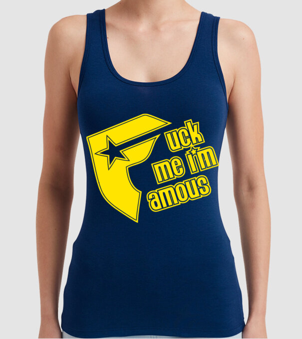 'Fuck me I''m famous!' model albastru închis pe tricou