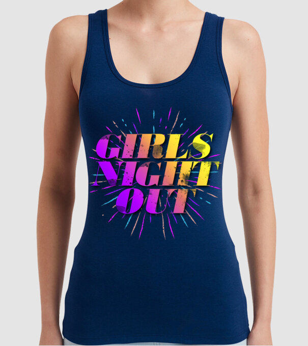 Girls Night Out model albastru închis pe tricou