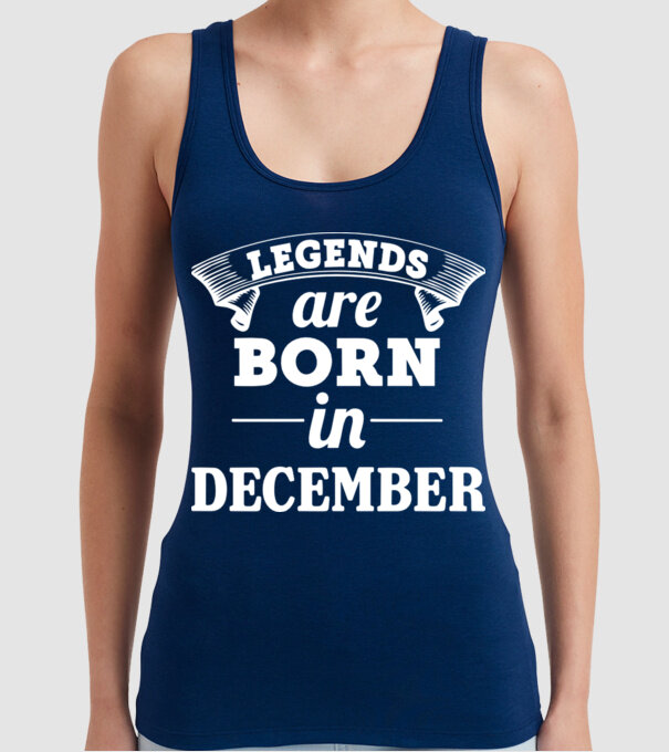 Legends are born in December model albastru închis pe tricou