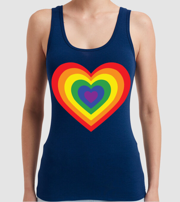 inimă lgbtq model albastru închis pe tricou