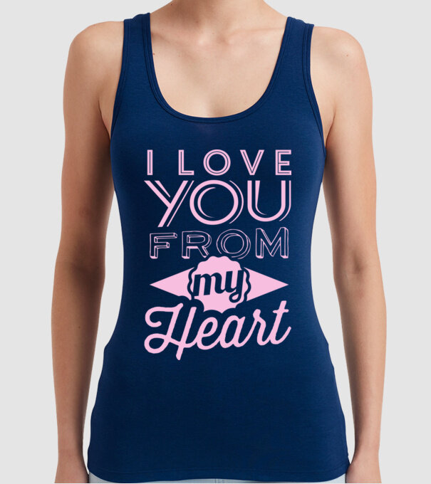 love you from model albastru închis pe tricou