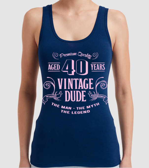 Vintage Dude - 40 model albastru închis pe tricou
