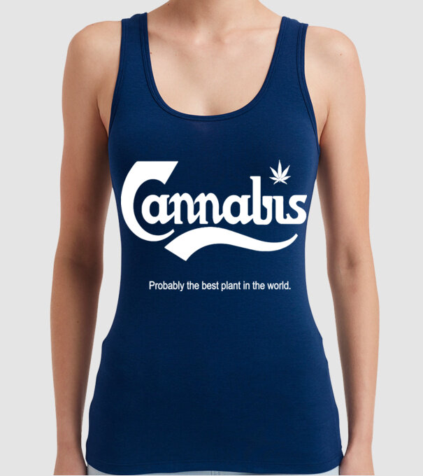 Cannabis model albastru închis pe tricou